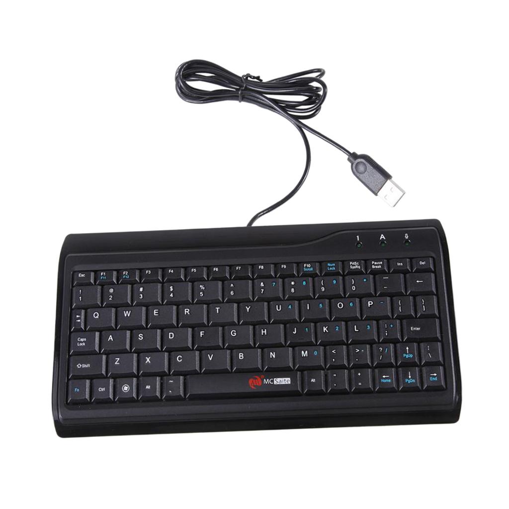 MCSaite Ultra Slim Full Size Mute Wired USB Mini Keyboard For PC Computer