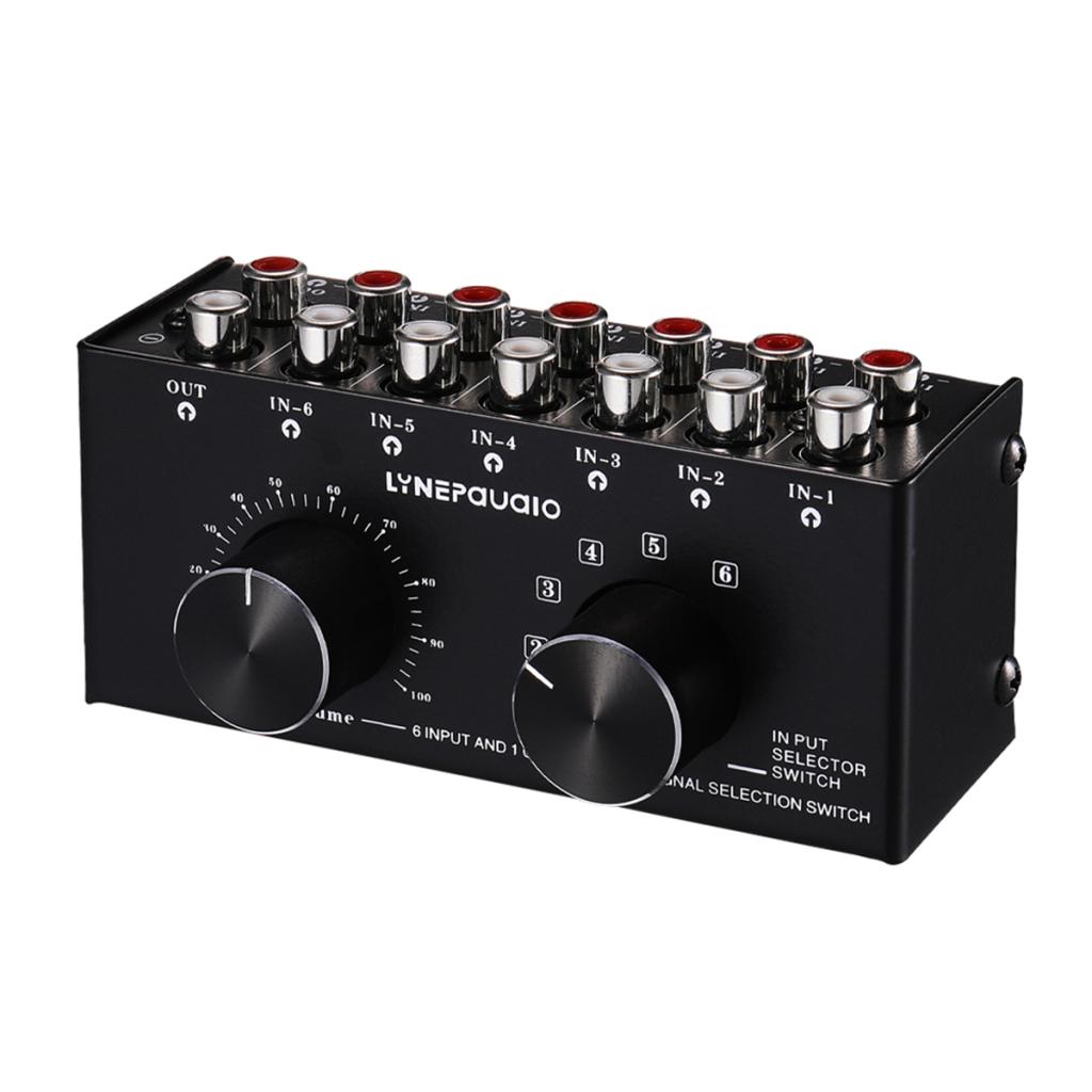 6 Input 1 Output Audio Signal Source Selection Selector Switcher Splitter