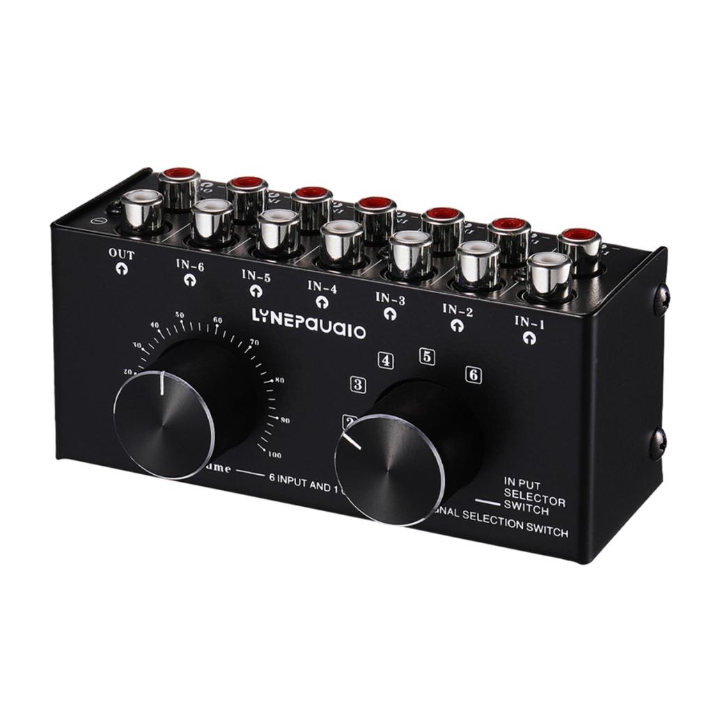 6 Input 1 Output Audio Signal Source Selection Selector Switcher Splitter