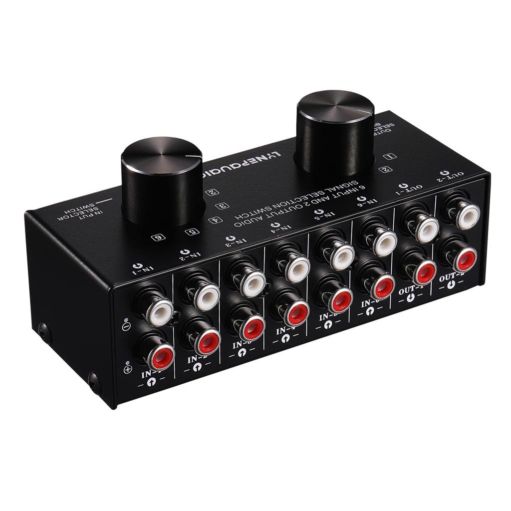 6 Input 2 Output Stereo Audio Signal Selection Speaker Switcher RCA Port