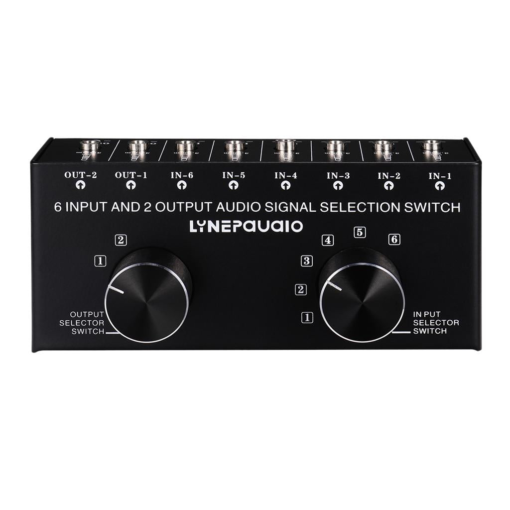 6 Input 2 Output Stereo Audio Signal Selection Speaker Switcher 3.5mm Port