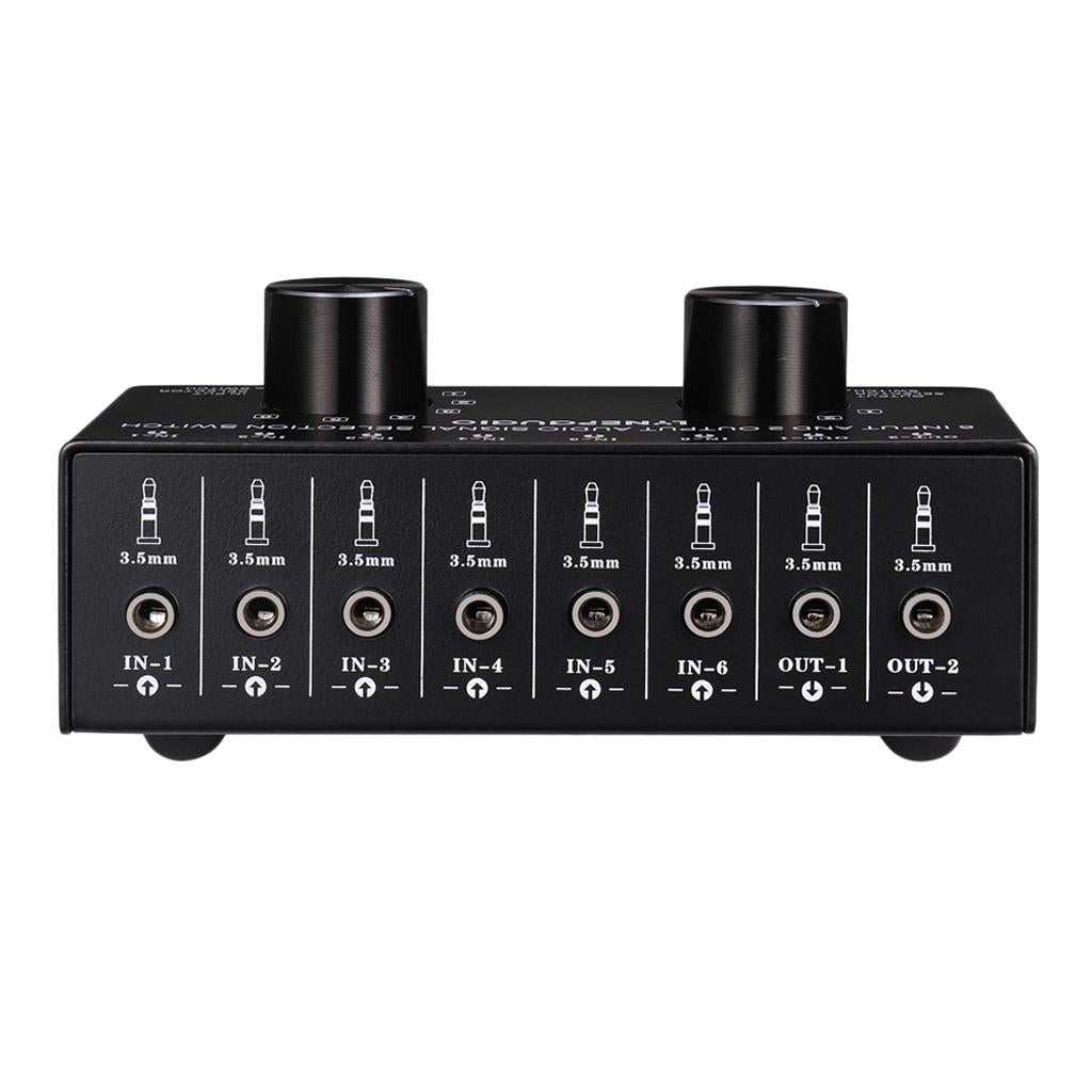 6 Input 2 Output Stereo Audio Signal Selection Speaker Switcher 3.5mm Port