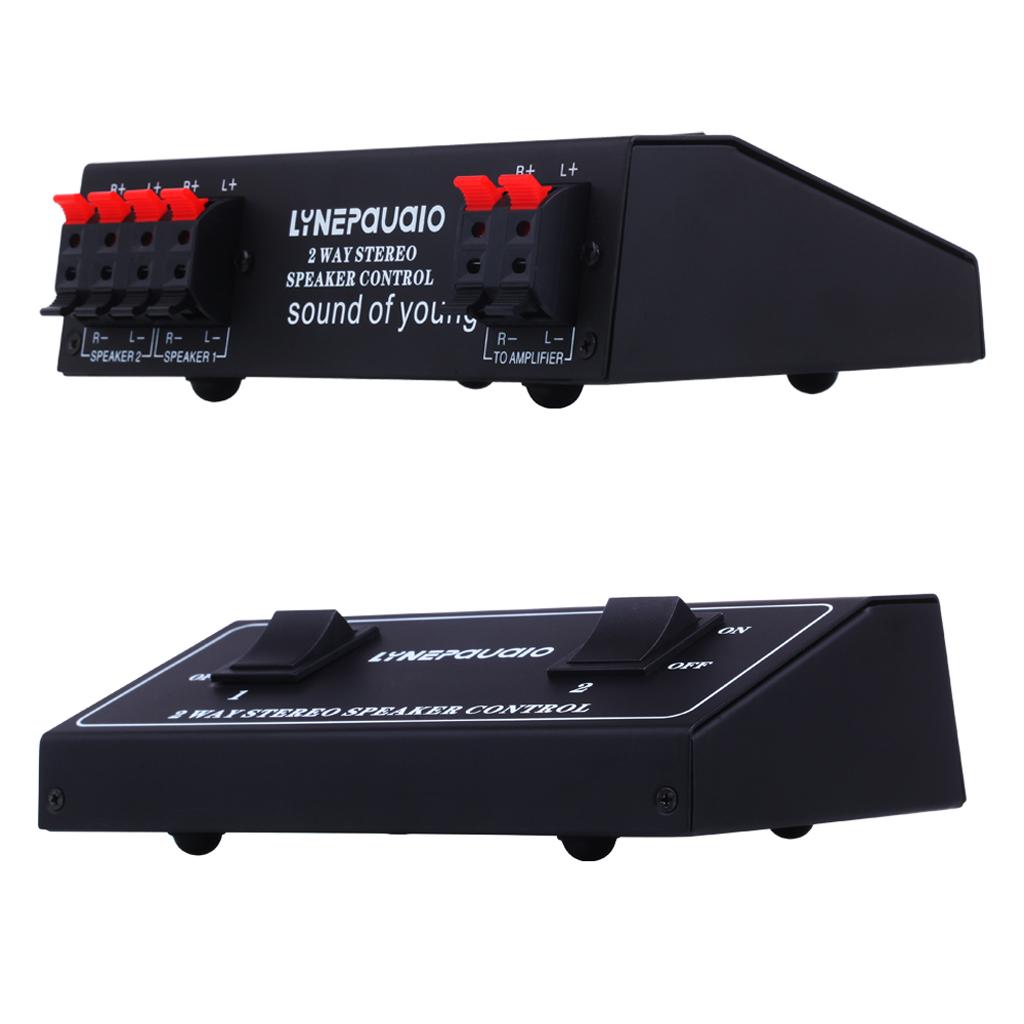 1 input and 2 output of Passive 2 channel Speaker Switch Distributor Black