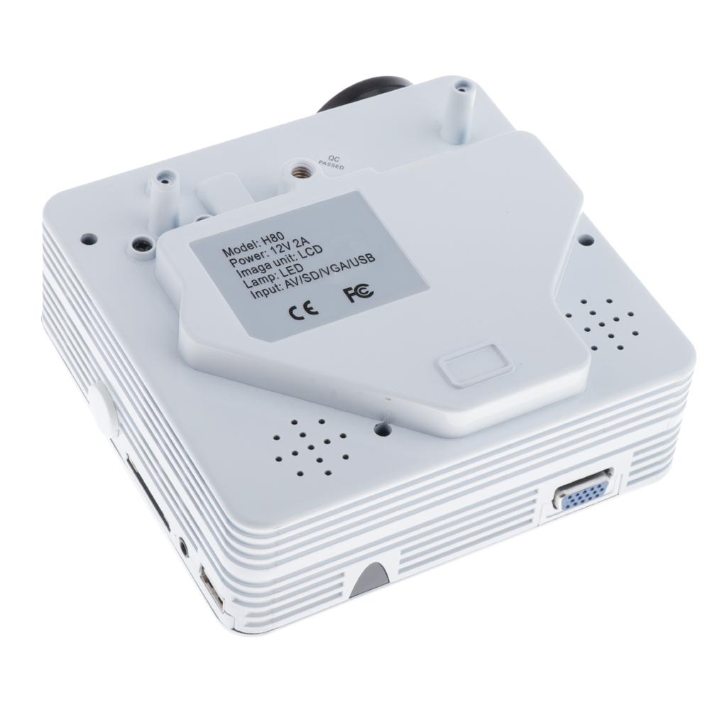H80 Portable 640x480 Pixels Support Full HD 1080P EU Home Theater Projector