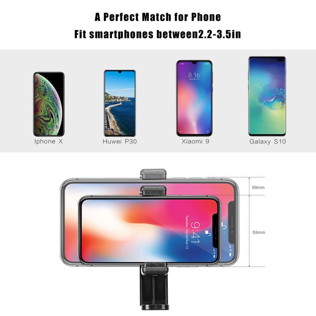 Cell Phone Tripod 54 inch Travel Tripod with Bluetooth Remote Cellphone