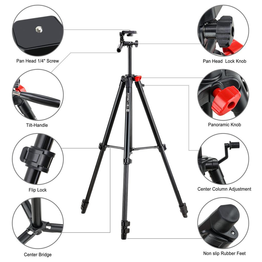 ZOMEI Tripod with Bluetooth Remote Cellphone Holder 360 Panorama Ball Head