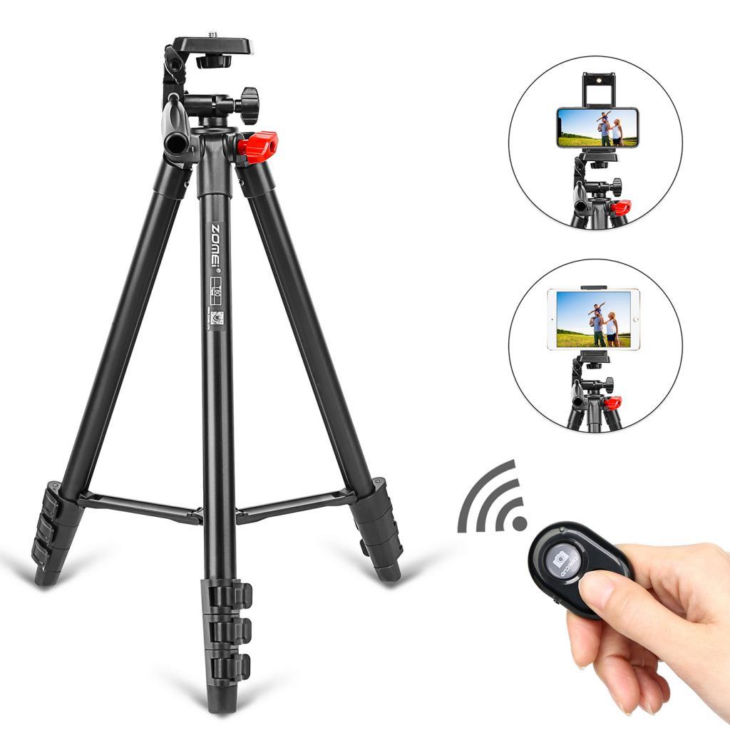 ZOMEI Tripod with Bluetooth Remote Cellphone Holder 360 Panorama Ball Head
