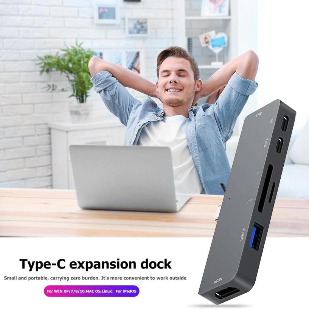 4K 7 In 1 Type C HUB USB-C multifunction to HDMI Adapter for iPad Pro 2018