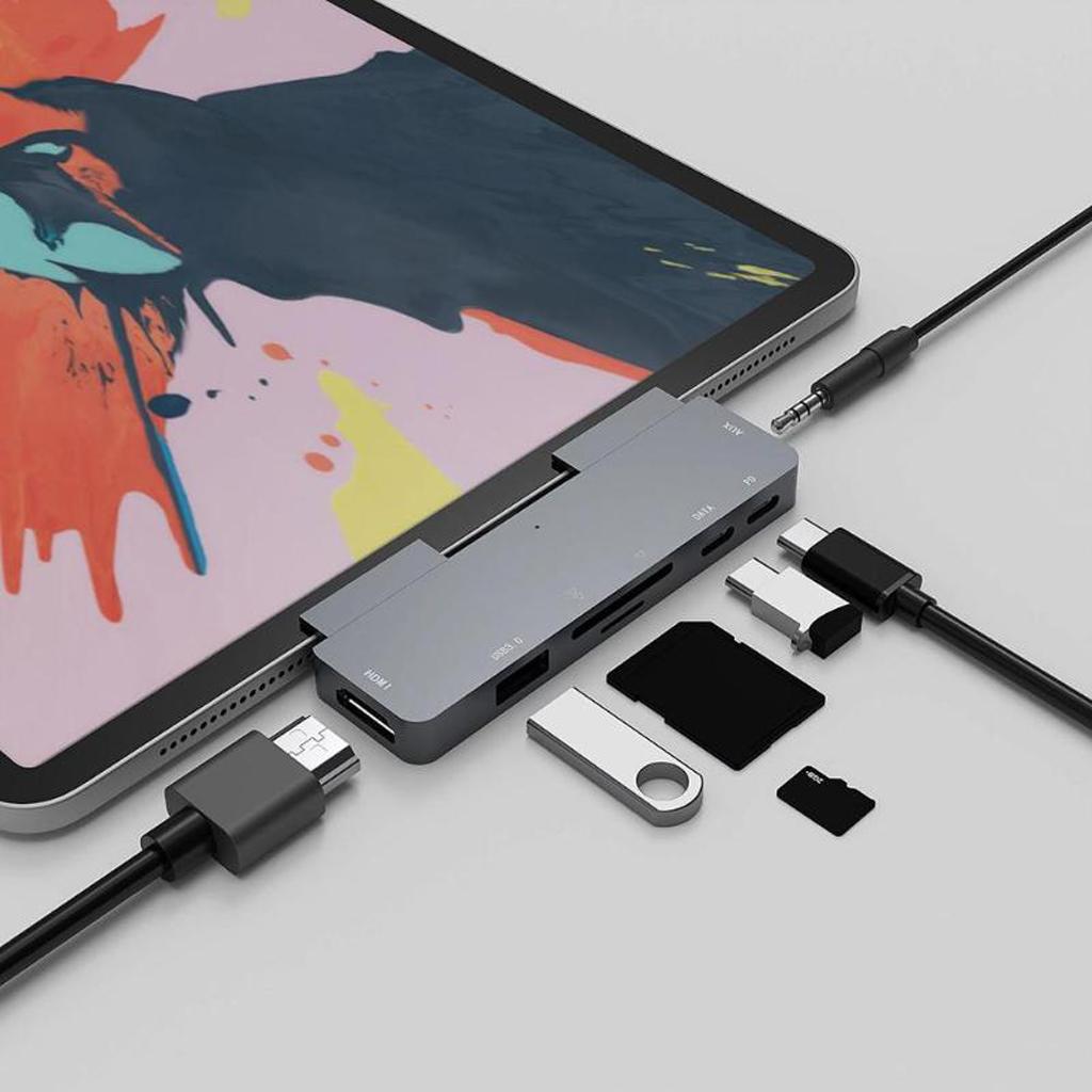 4K 7 In 1 Type C HUB USB-C multifunction to HDMI Adapter for iPad Pro 2018