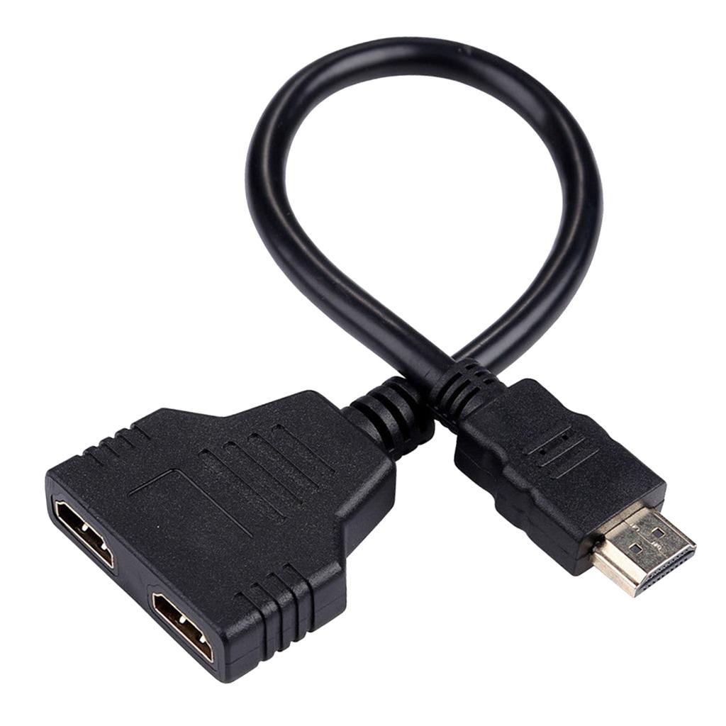 HDMI Splitter Male to Female 1 In 2 Out Cable Converter for Audio TV DVD
