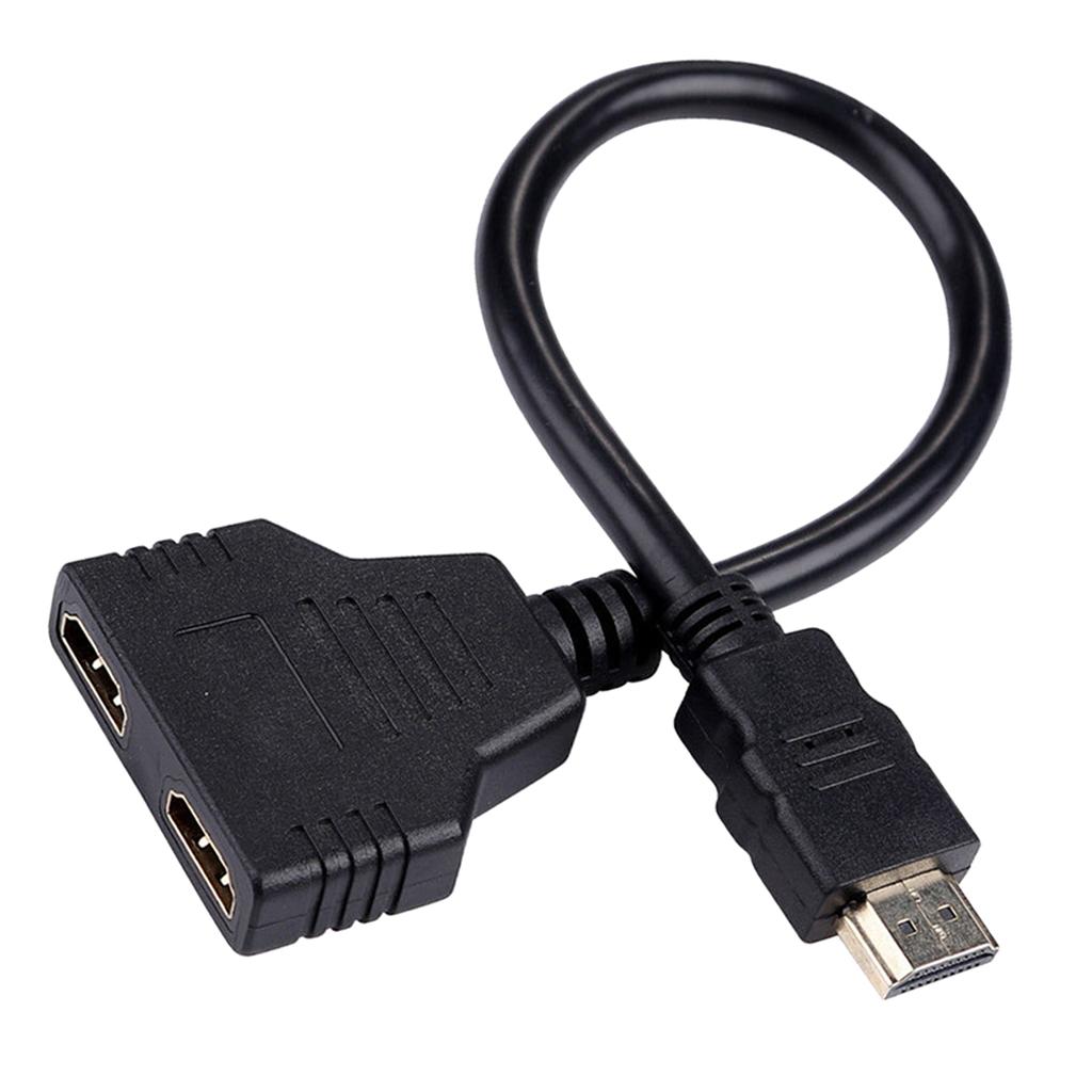 HDMI Splitter Male to Female 1 In 2 Out Cable Converter for Audio TV DVD