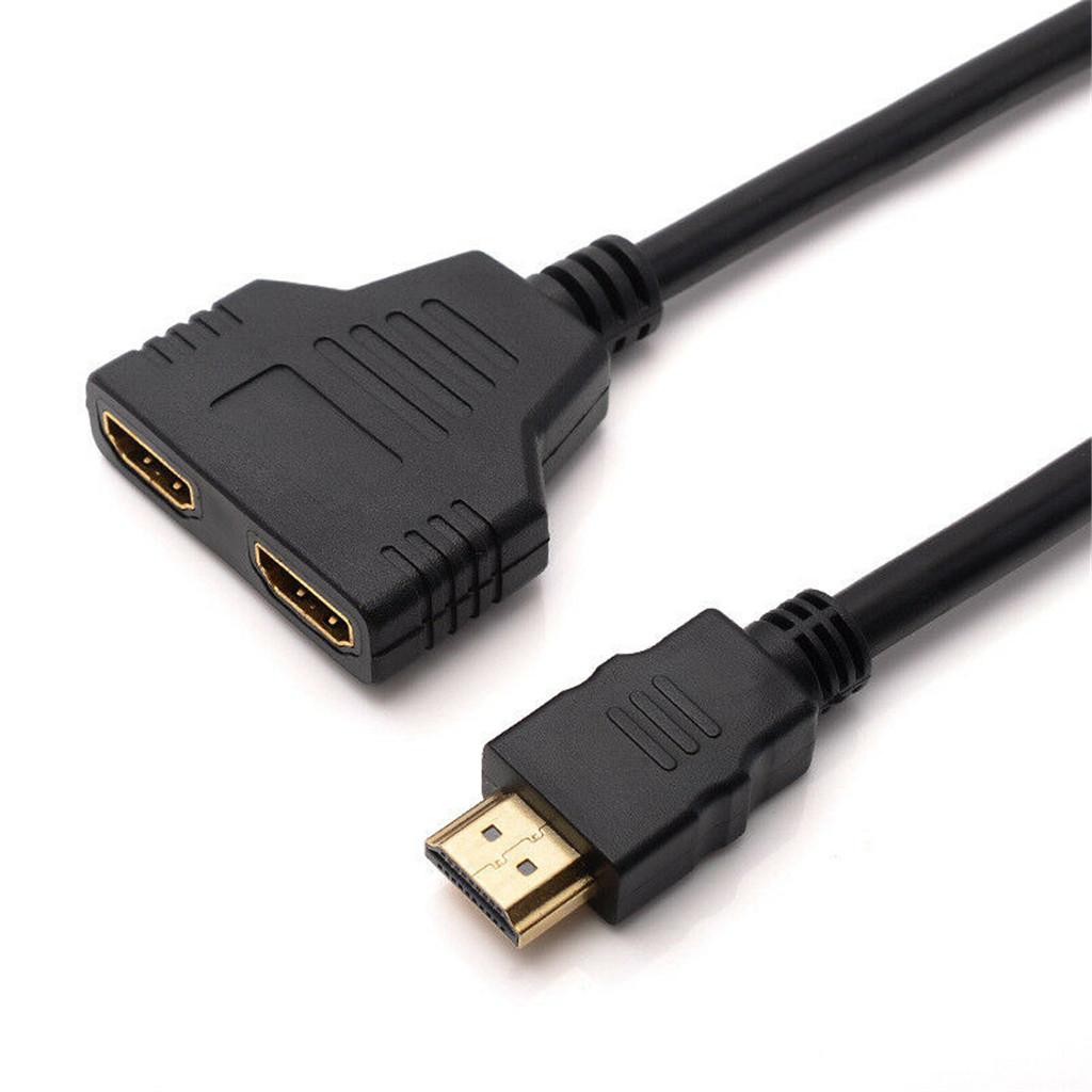 HDMI Splitter Male to Female 1 In 2 Out Cable Converter for Audio TV DVD