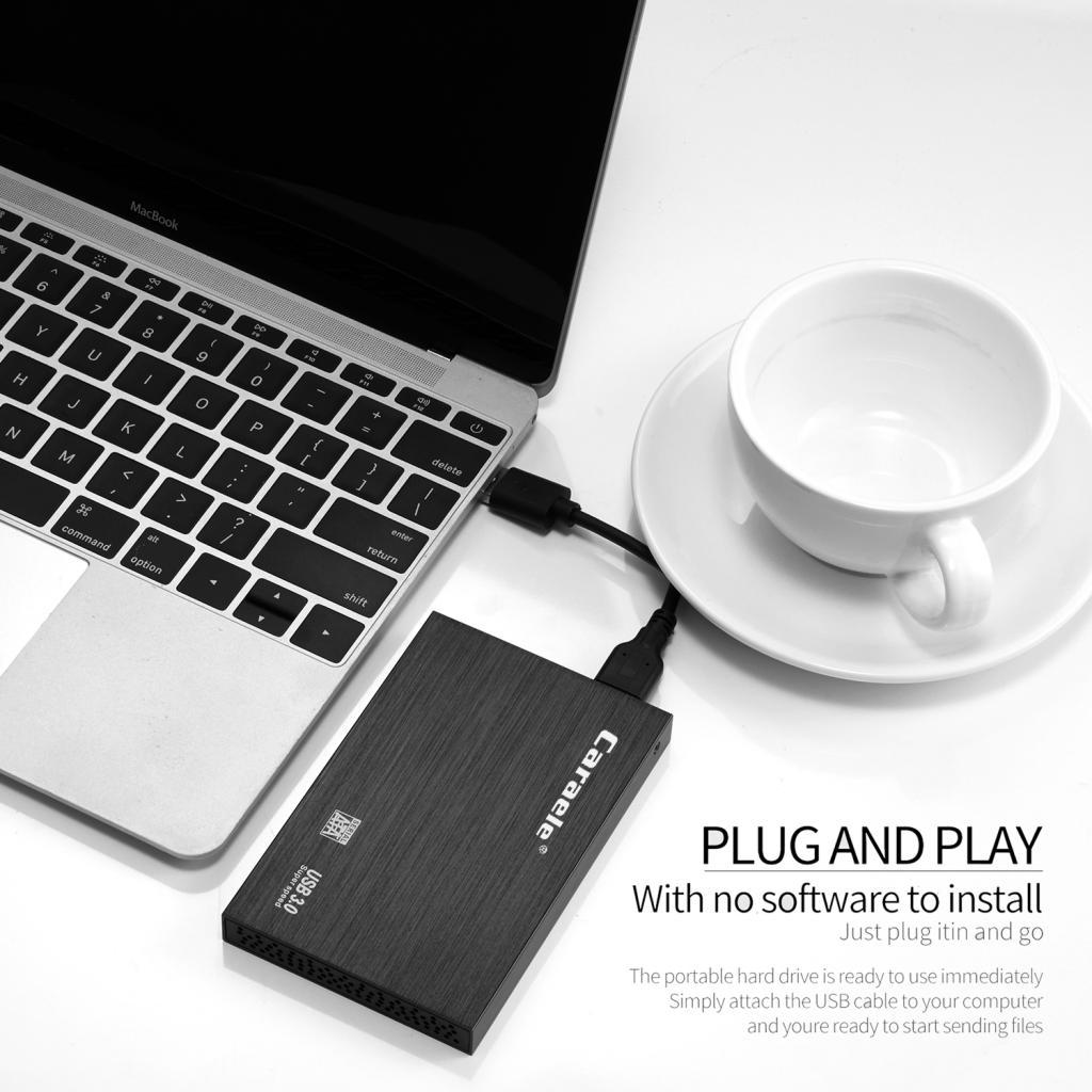 High Speed External Portable Shockproof USB 3.0 Mobile Hard Disk Black 2T