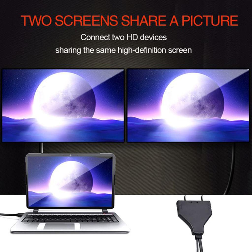 HDMI 2.0 1 in 2 Out Splitter HD Male to 2 HDMI Female UHD Adapter Converter