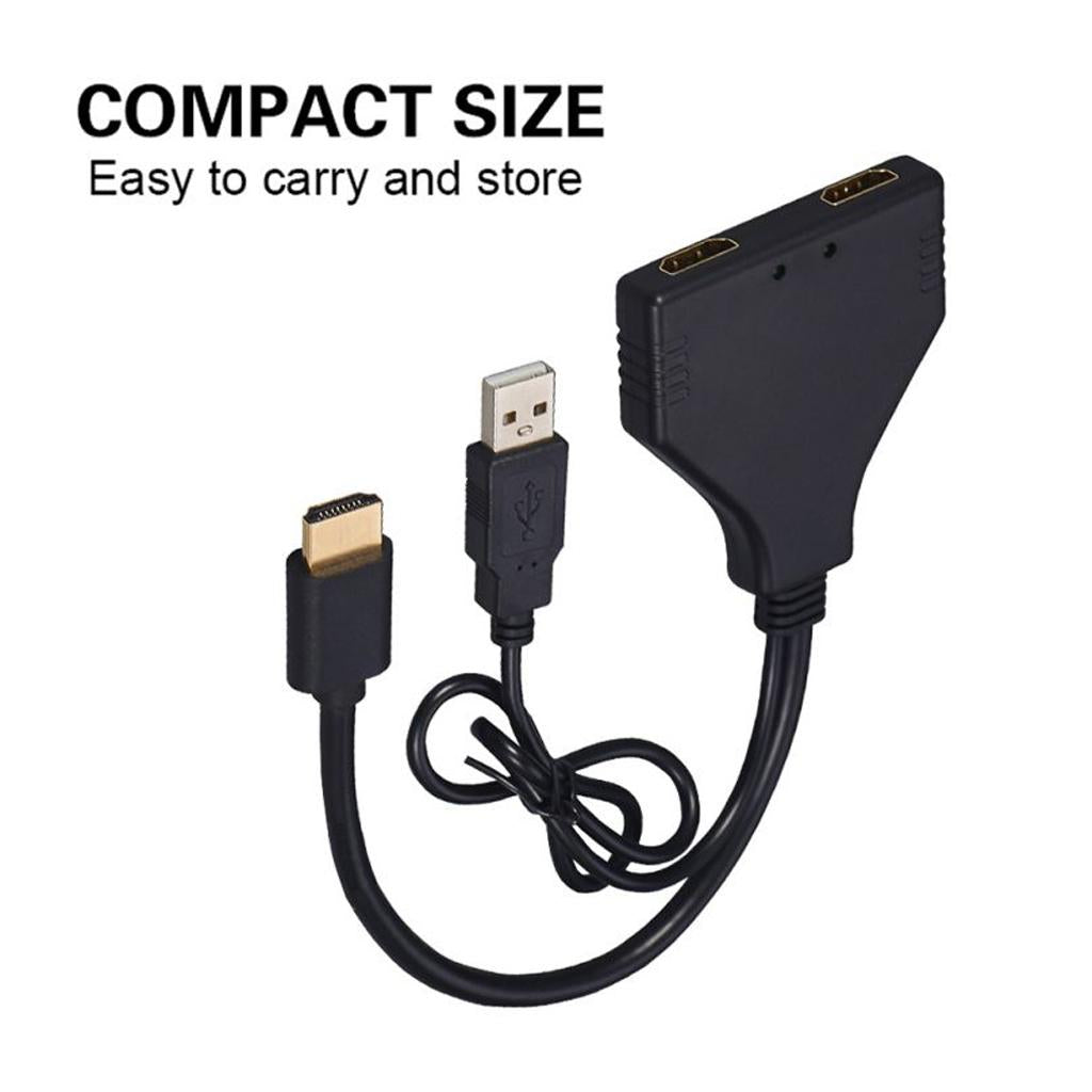 HDMI 2.0 1 in 2 Out Splitter HD Male to 2 HDMI Female UHD Adapter Converter