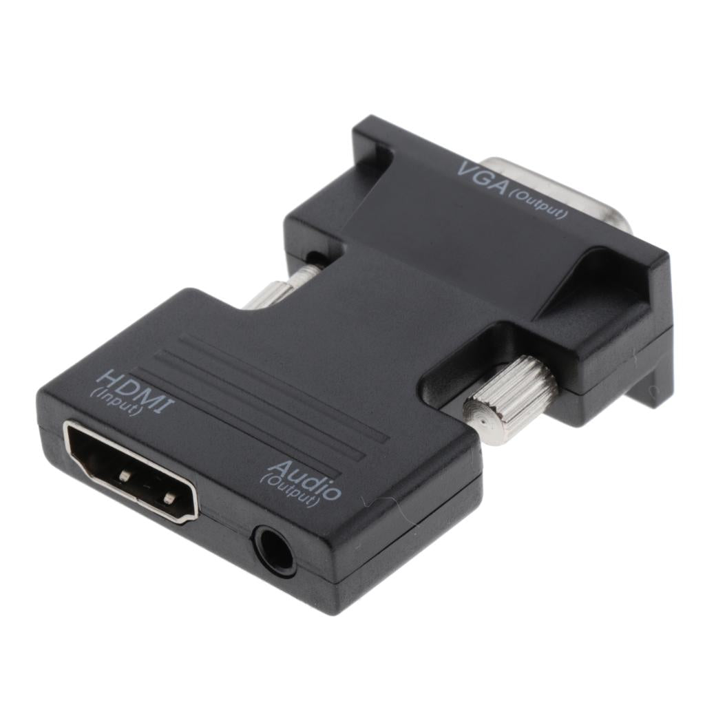 1080P HDMI Female to VGA Male with Audio Cable Converter Adapter Black