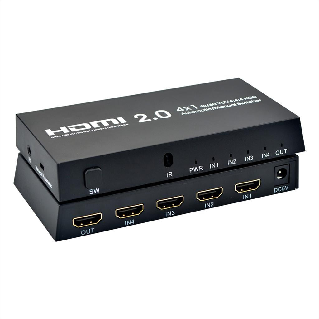 HDMI 2.0 4 in 1 out HD Automatic Manual Switcher 4K Synchronous HDMI Adapter