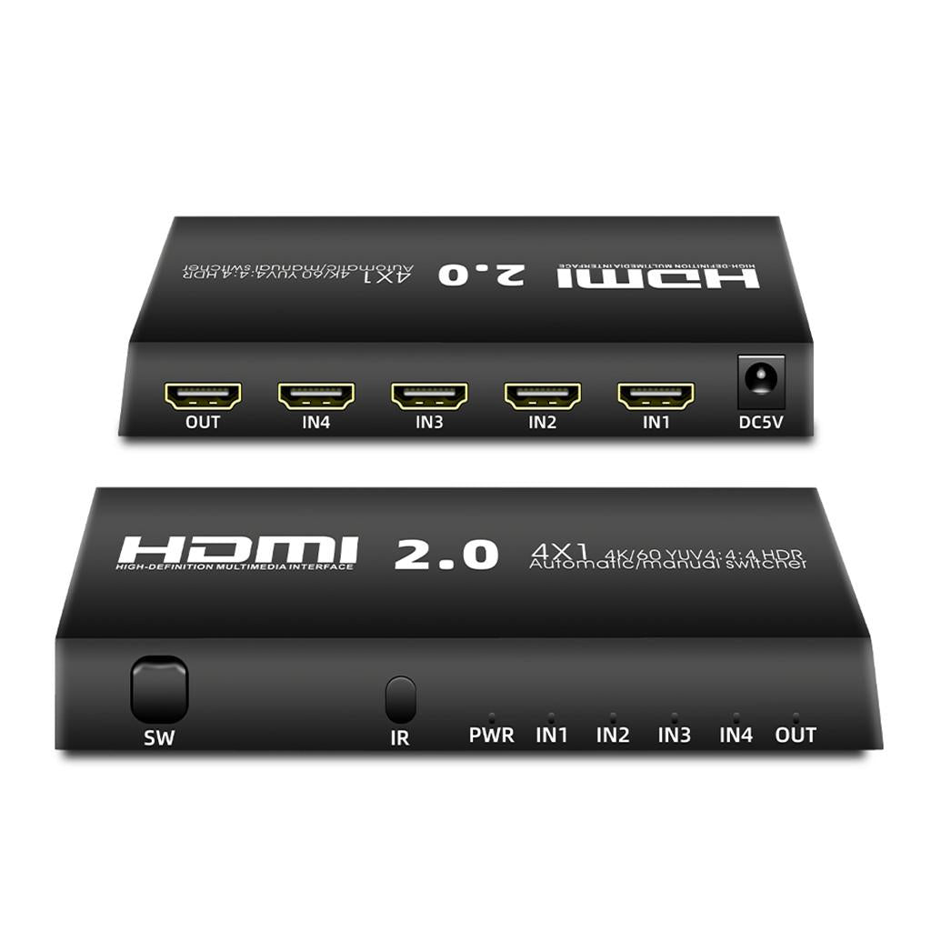 HDMI 2.0 4 in 1 out HD Automatic Manual Switcher 4K Synchronous HDMI Adapter