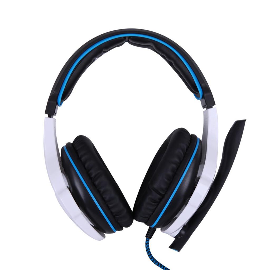 Gaming Headphones 7.1 Surround Sound Channel USB wired w/ microphone White