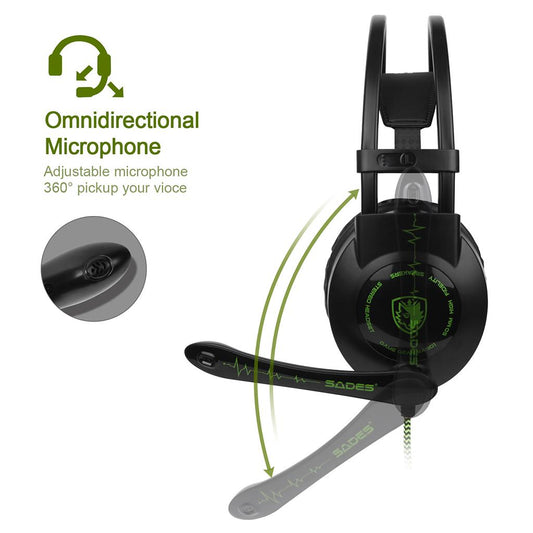 Universal 3.5mm Headset Earphone Headphone Ear-Cup Adjustable Microphone
