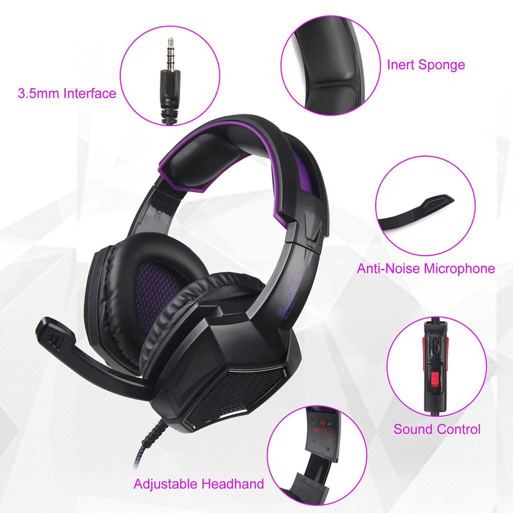 3.5mm Headset Earphone Headphone Adjustable Microphone for PC Computer New