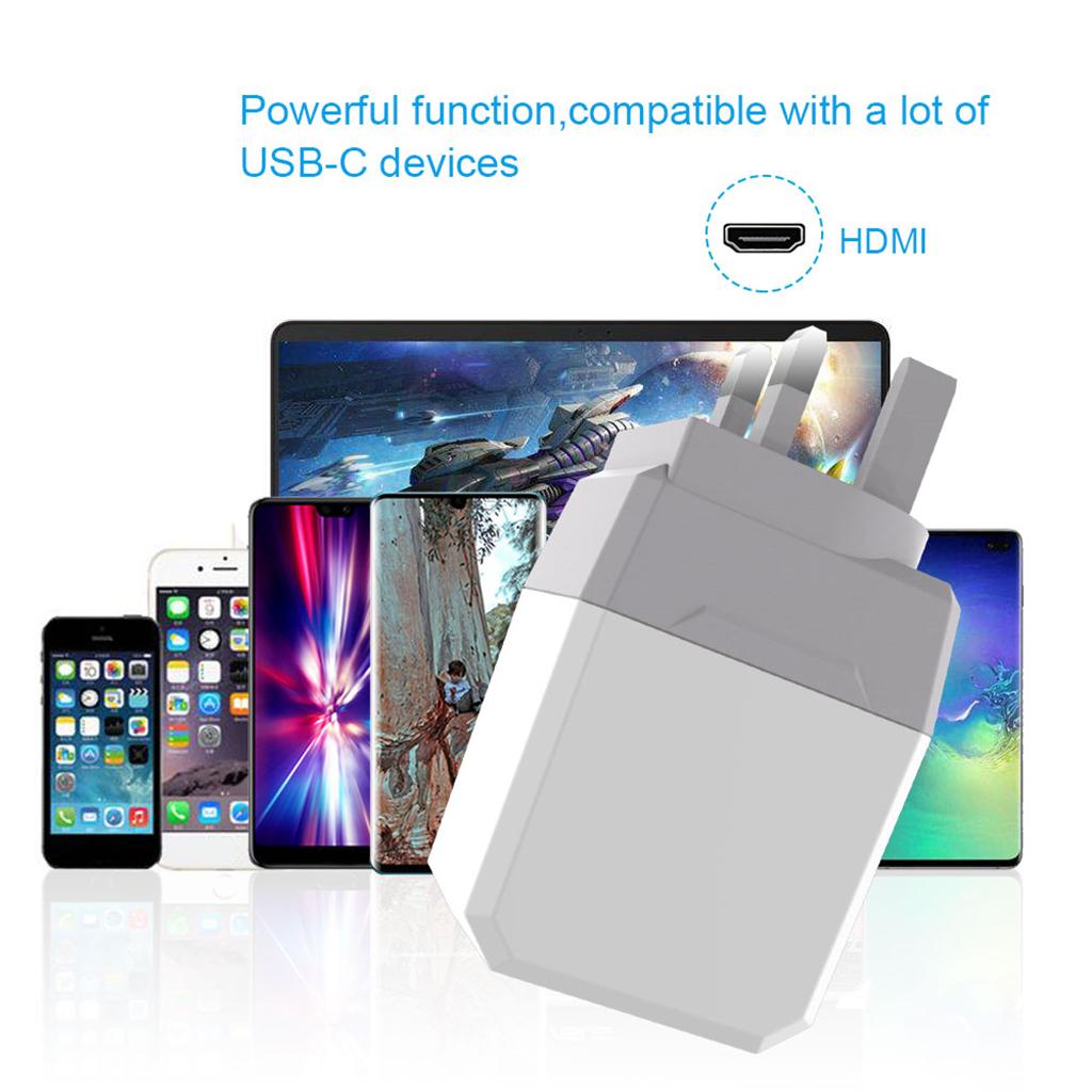3 in 1 UK Plug AC Power Adapter HDMI USB 3.0 USB-C for Nintendo Switch
