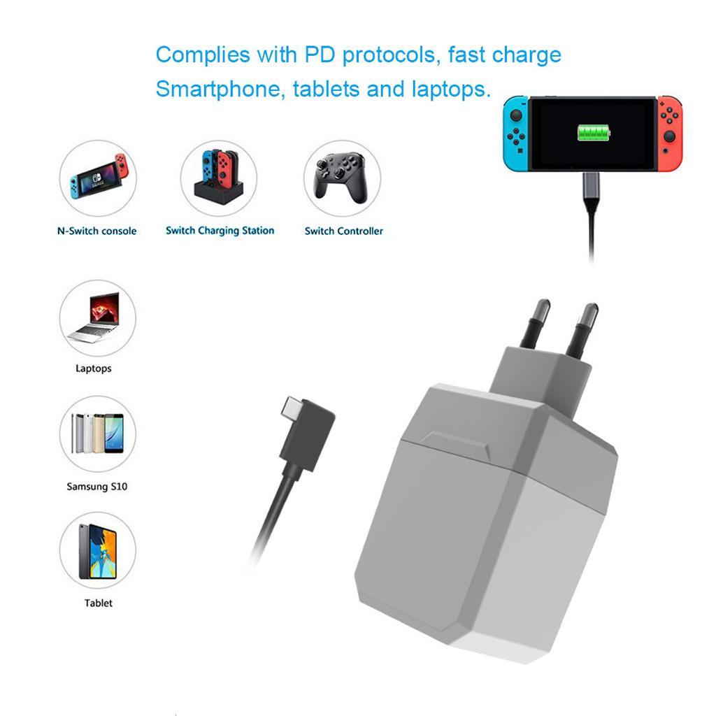 Electrical EU Plug AC Power Adapter HDMI USB 3.0 USB-C for Nintendo Switch