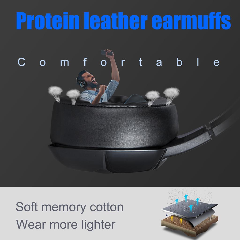 Gaming Headset with Microphone RGB Colorful LED Headphone for PS4 Red