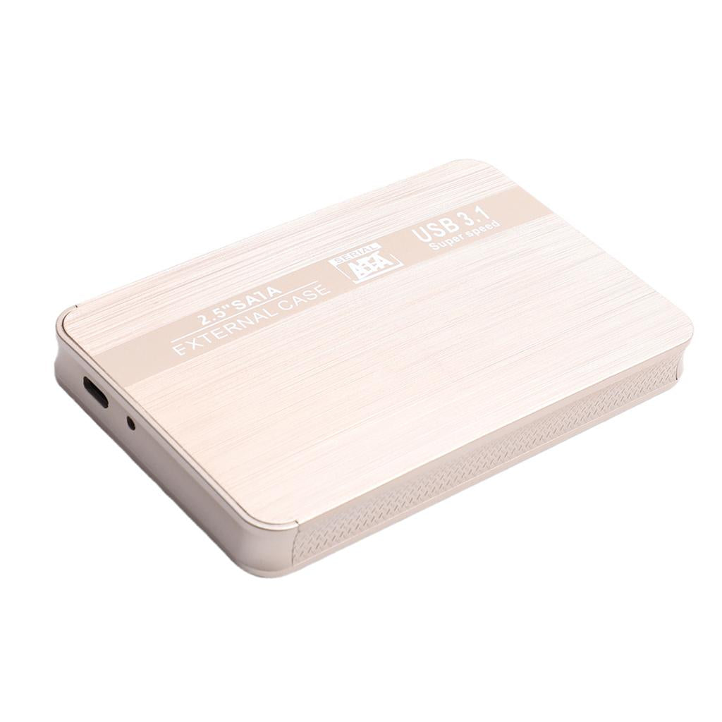SATA Portable External Hard Drive HDD Ultra-Slim TYPE-C Interface Golden 2T