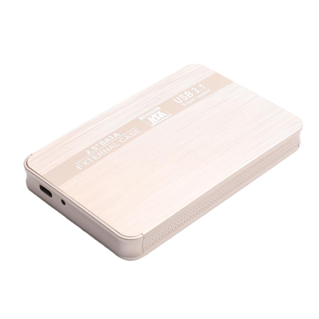 SATA Portable External Hard Drive HDD Ultra-Slim TYPE-C Interface Golden 2T