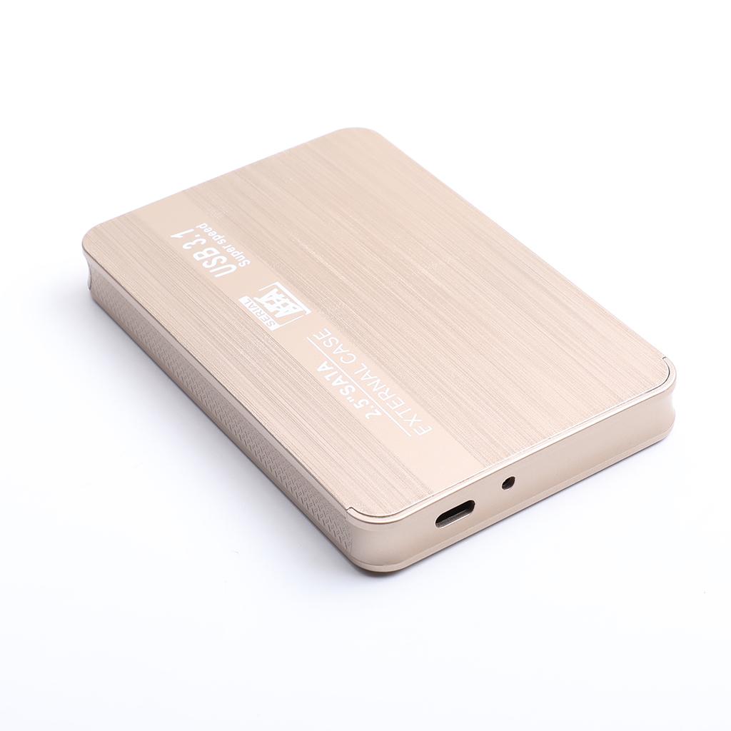 SATA Portable External Hard Drive HDD Ultra-Slim TYPE-C Interface Golden 2T
