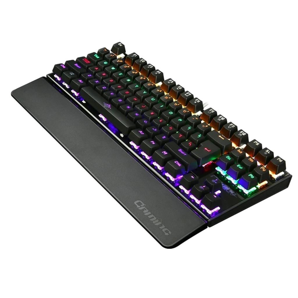 K28 Backlit Mechanical Keyboard Colorful LED USB Wired Game Keyboard  Silver