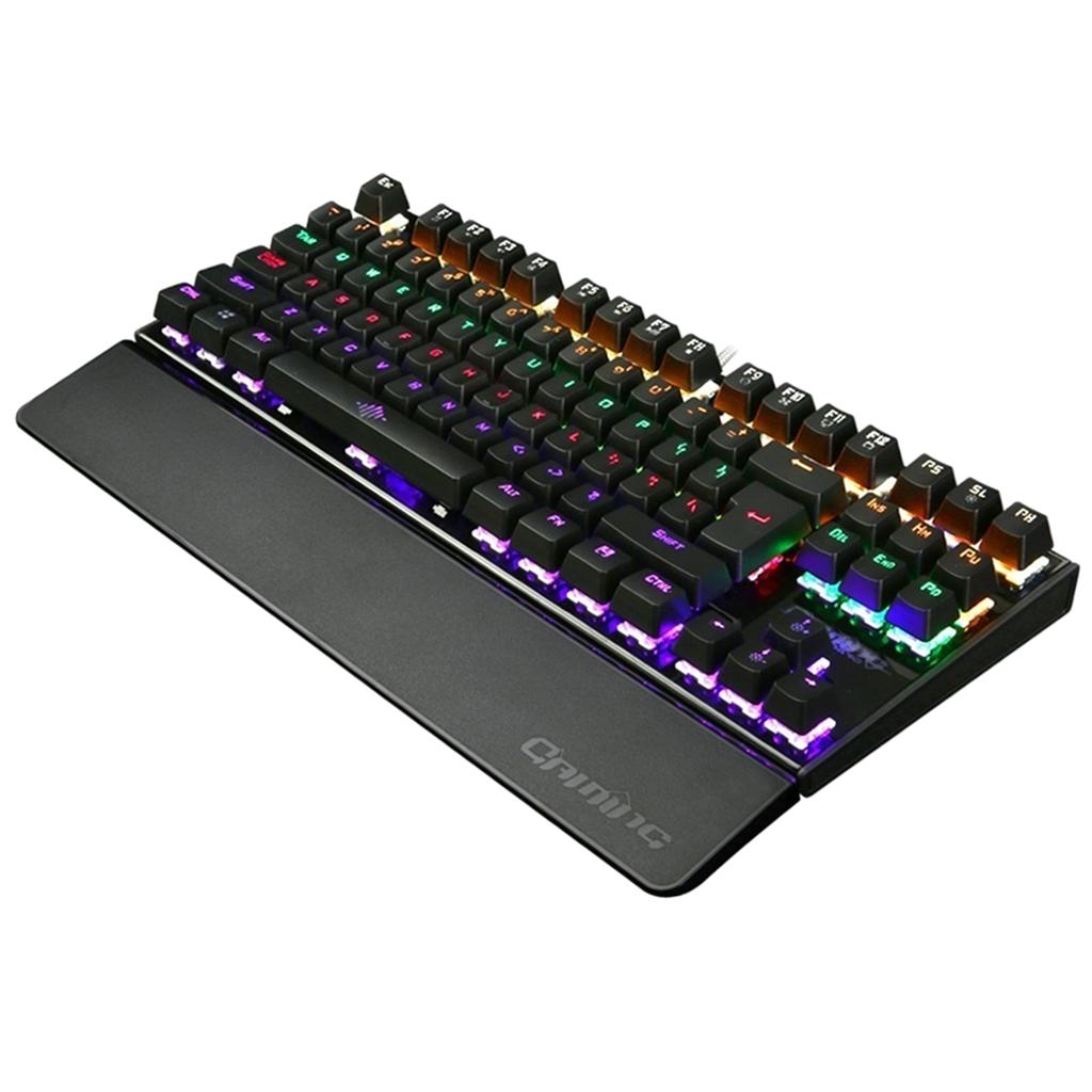 K28 Backlit Mechanical Keyboard Colorful LED USB Wired Game Keyboard  Silver