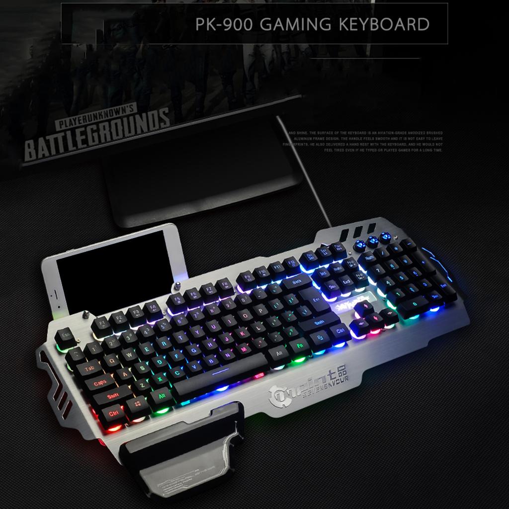 PK-900 Gaming Keyboard Backlight w/Mobile Phone Stand Holder for Laptop PC
