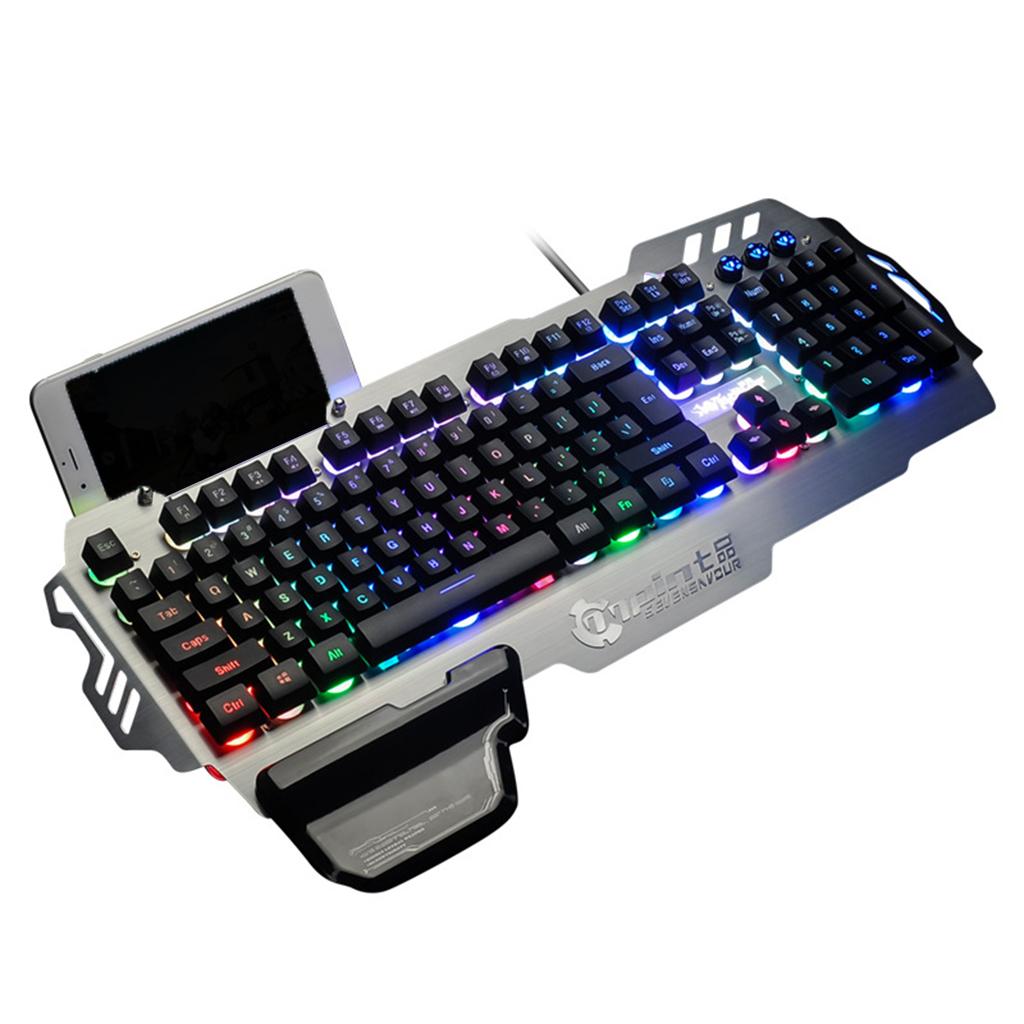 PK-900 Gaming Keyboard Backlight w/Mobile Phone Stand Holder for Laptop PC