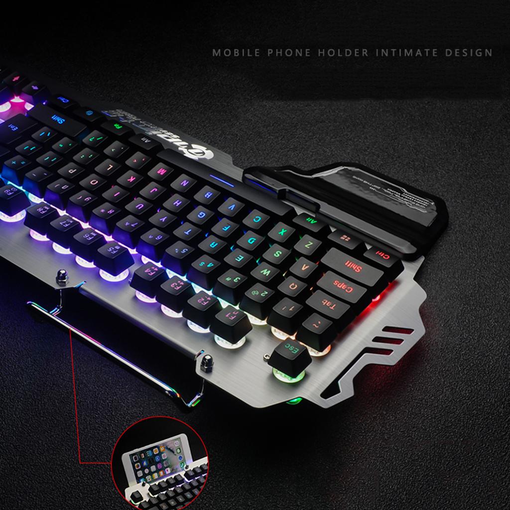 PK-900 Gaming Keyboard Backlight w/Mobile Phone Stand Holder for Laptop PC