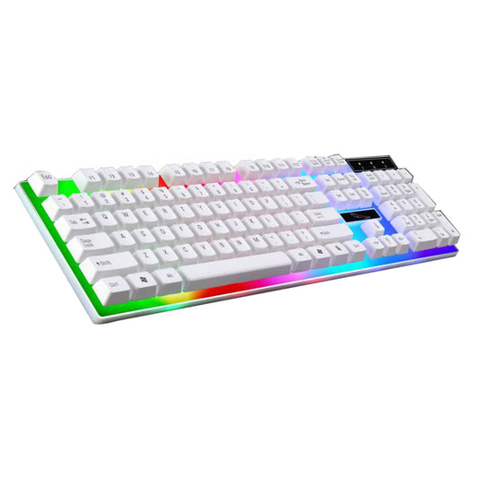 LED Illuminated USB 2.0 Game Keyboard Universal Mechanical Keyboard White