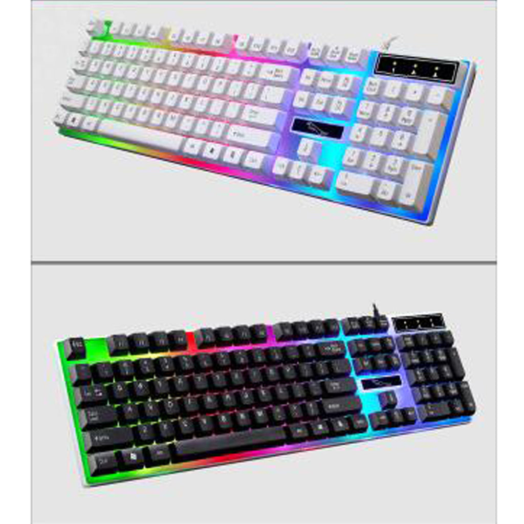LED Illuminated USB 2.0 Game Keyboard Universal Mechanical Keyboard White