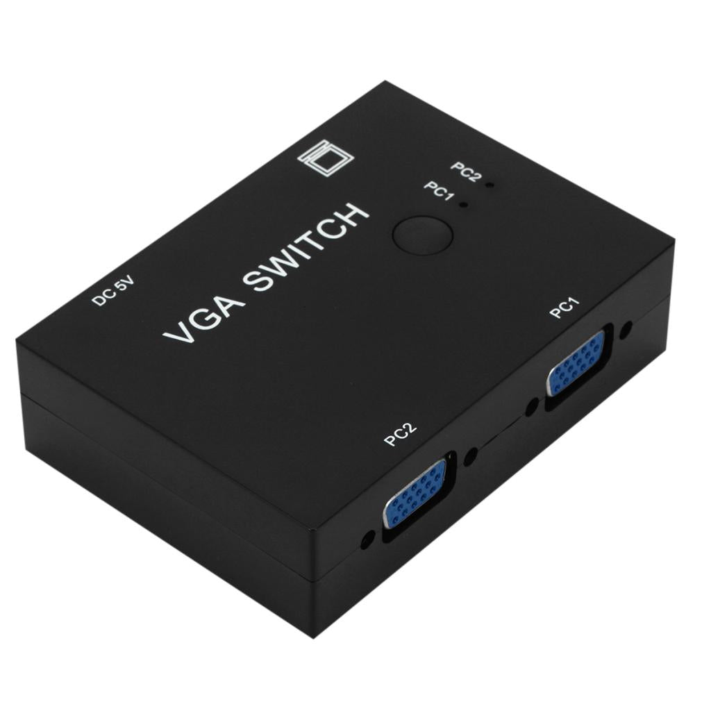 2 Port VGA Video Switch box Selector 2 in 1 Out for LCD PC