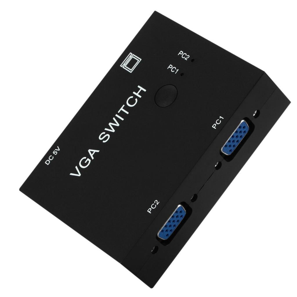 2 Port VGA Video Switch box Selector 2 in 1 Out for LCD PC