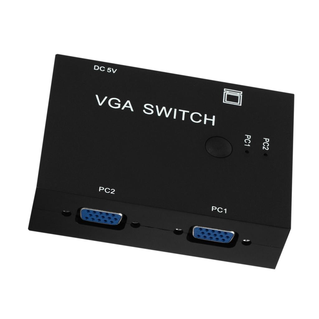 2 Port VGA Video Switch box Selector 2 in 1 Out for LCD PC