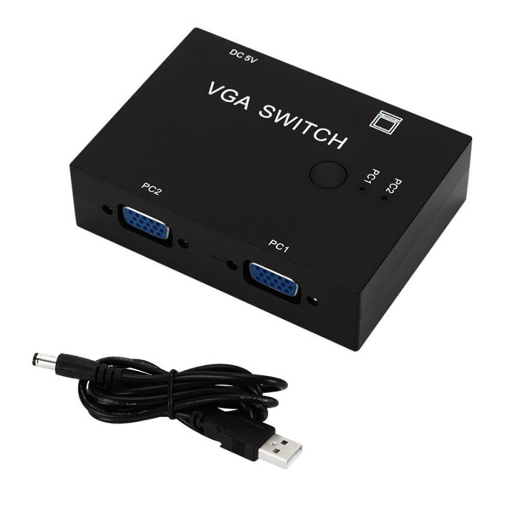 2 Port VGA Video Switch box Selector 2 in 1 Out for LCD PC