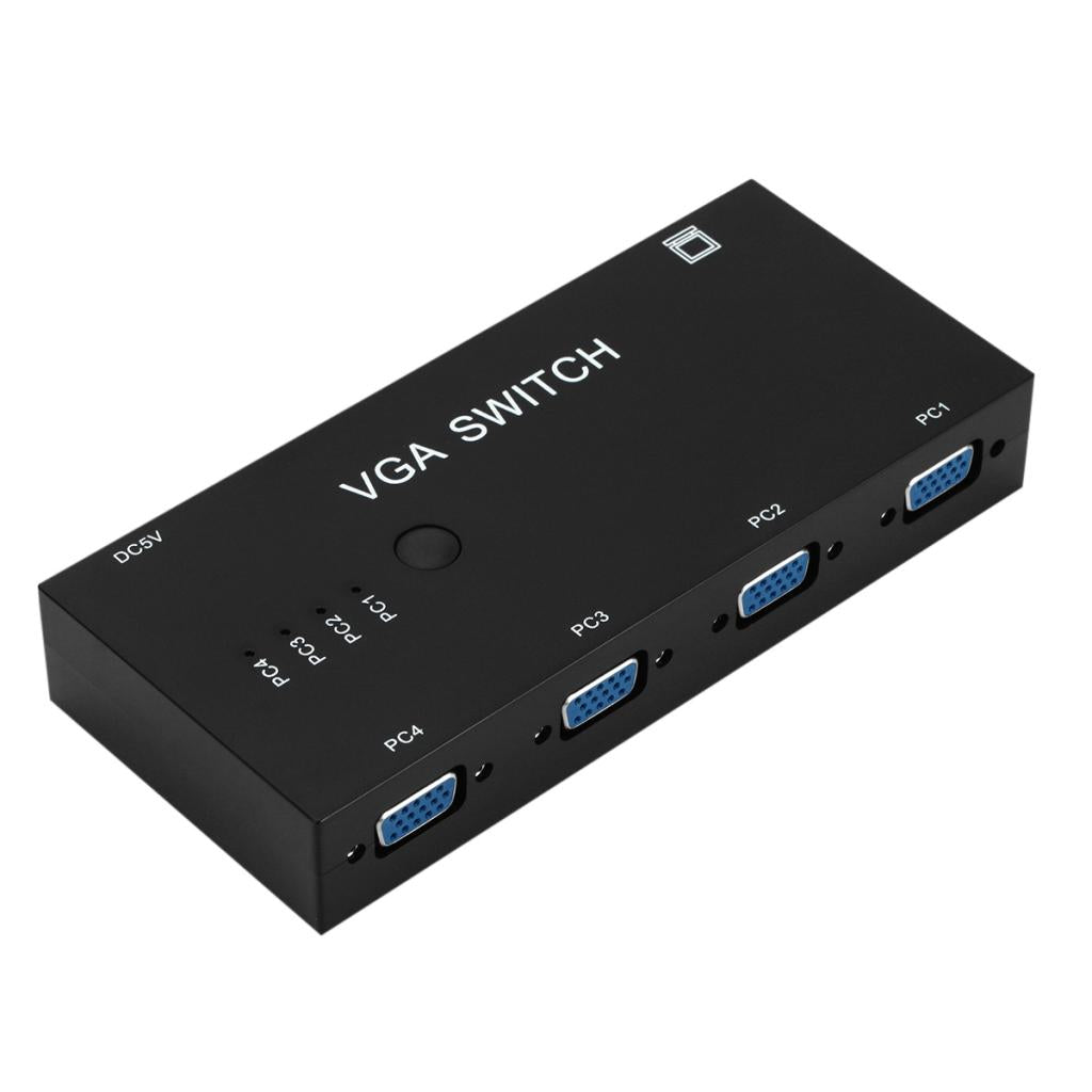 4 Port VGA Video Switch box Selector 4 in 1 Out for LCD PC