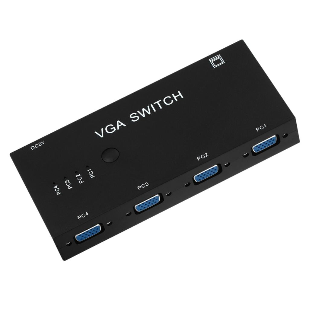 4 Port VGA Video Switch box Selector 4 in 1 Out for LCD PC