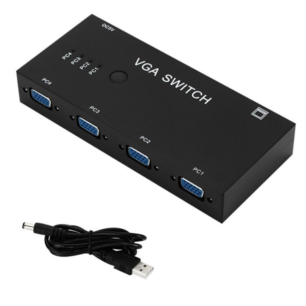 4 Port VGA Video Switch box Selector 4 in 1 Out for LCD PC