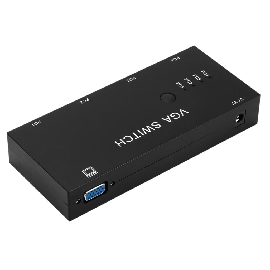 4 Port VGA Video Switch box Selector 4 in 1 Out for LCD PC