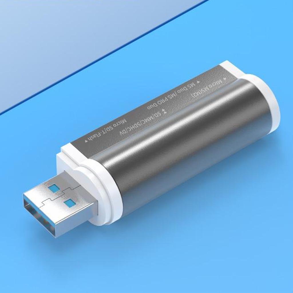 USB 3.0 Memory Card Reader Adapter for Micro SD TF M2 MS Card Silver