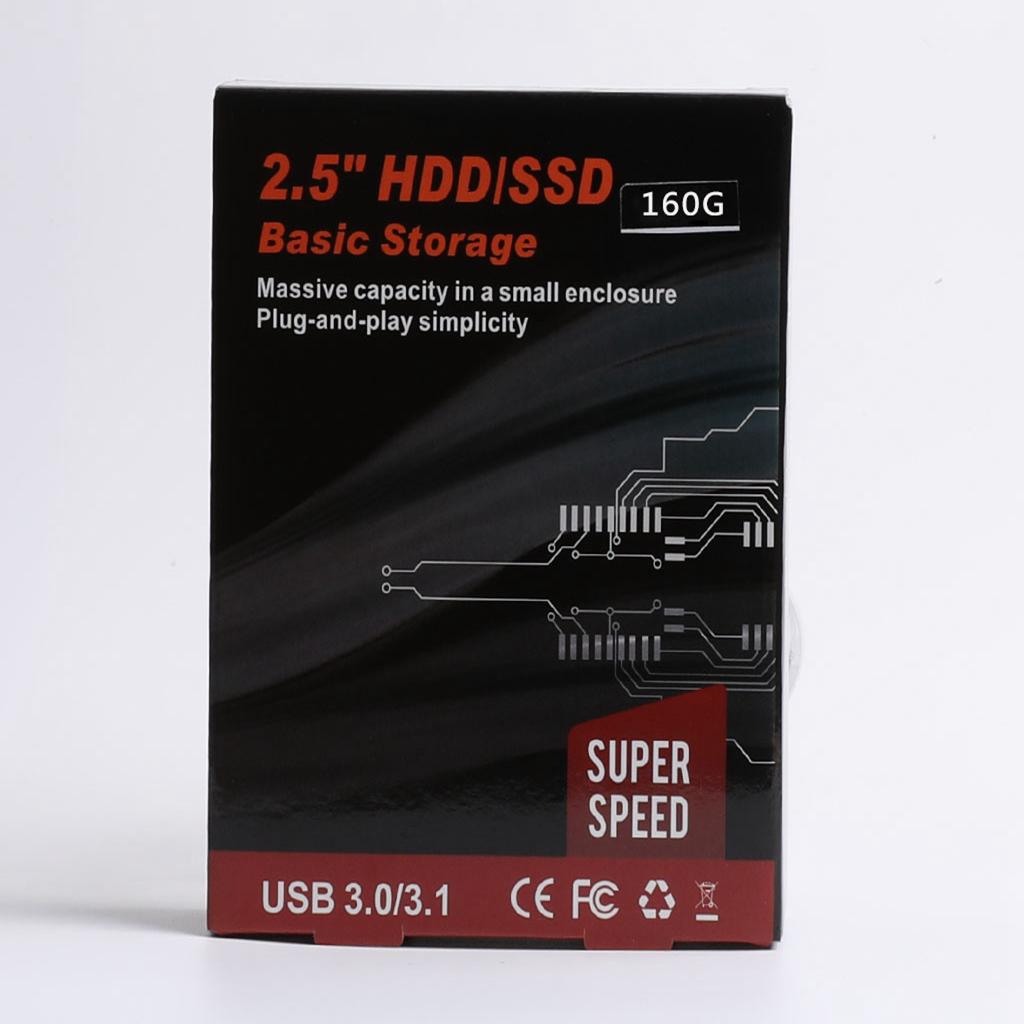 2.5 in 160GB External Portable Micro USB Hard Drive Disk HDD SSD Enclosure