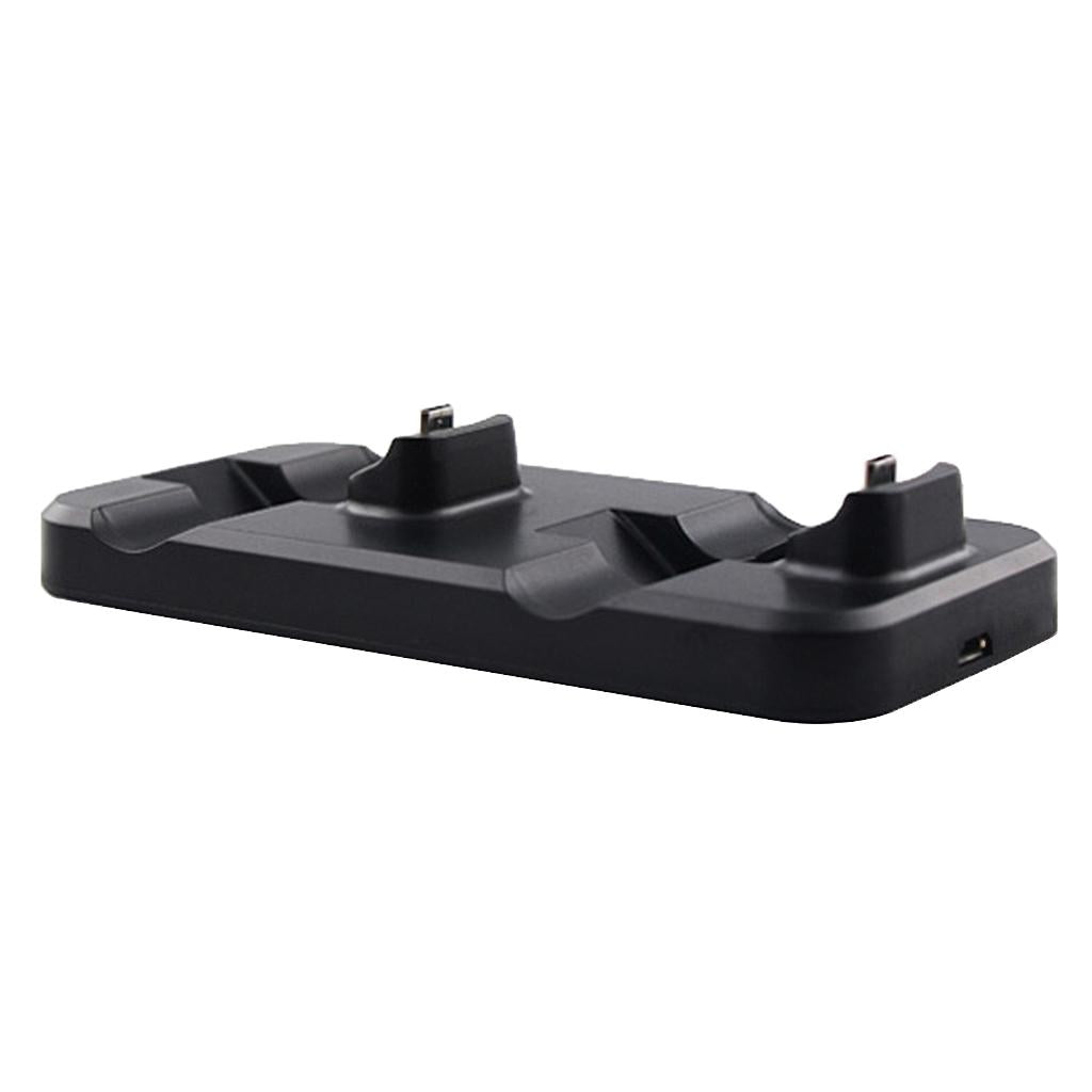 Dual Gamepad Handle Wireless Controller Chargers Dock for PS4 Black