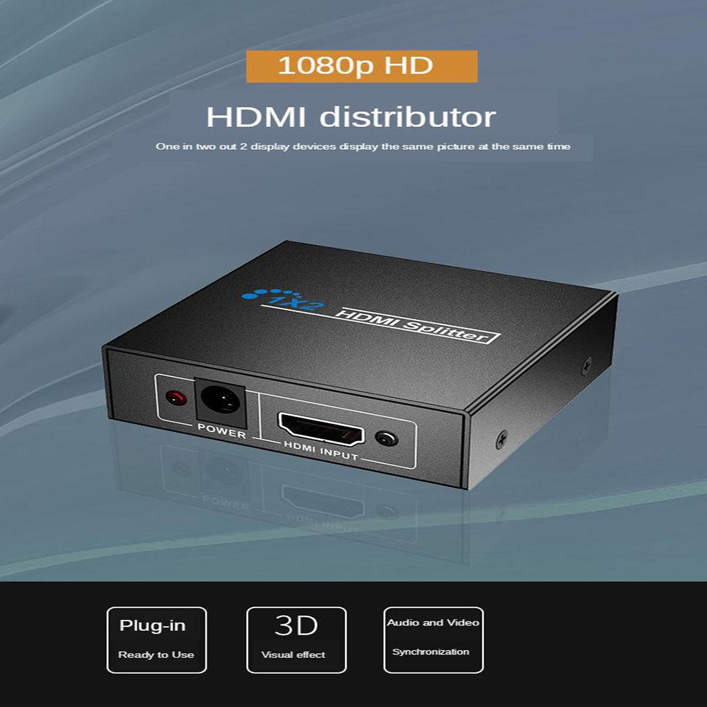 1080P HDMI 1.4 1 in 2 out Splitter @30HZ HDCP Switch for Xbox PS4 TV HDTV